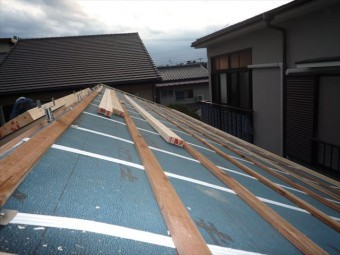 沼津市 屋根葺き替え下地処理