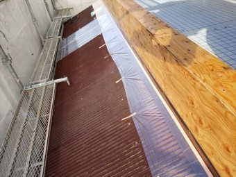 沼津市 屋根木部塗装前の養生