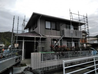 沼津市外壁塗装足場