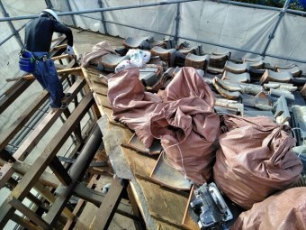 沼津市小諏訪 屋根下地解体