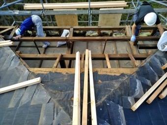 沼津市 屋根下地の台風被害状況