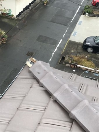 長泉町 台風により棟瓦が飛んだ