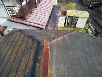 沼津屋根棟板金錆び現調
