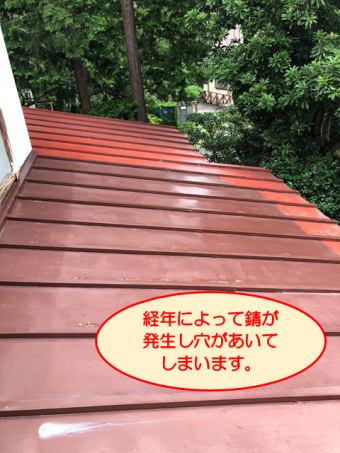 伊豆の国市屋根穴錆