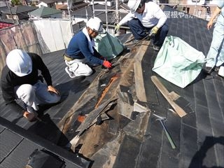 既存カラーベスト剝がし作業