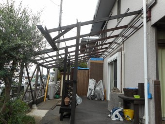 テラス屋根撤去