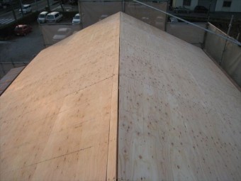 沼津市 屋根の野地板貼替