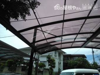 沼津市カーポート屋根交換 ポリカ