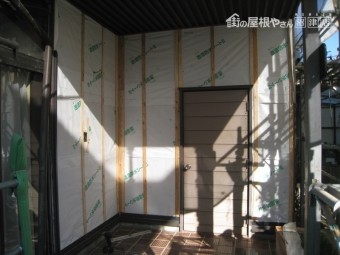 防水シート取付