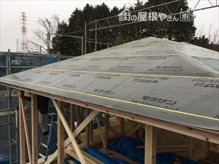 長泉町新築屋根アスファルトルーフィング