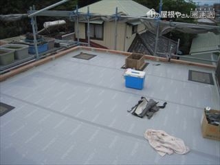 屋上工事の様子