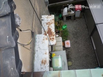 沼津市 霧除け錆