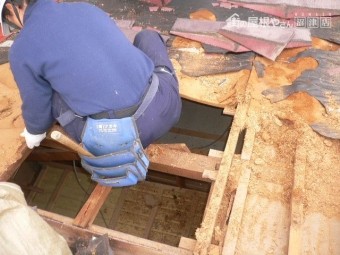 沼津市屋根・野地板解体