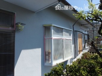 長泉町平屋漆喰塗装ビニール養生
