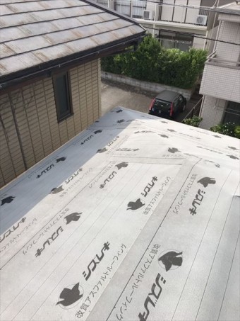 沼津市ルーフィング貼り