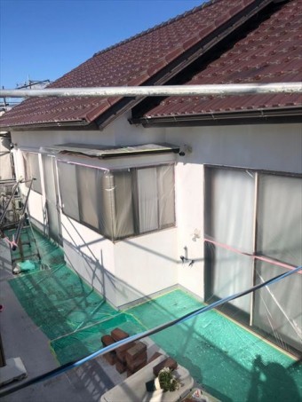 沼津市塗装下処理ベランダ