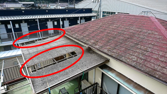 沼津市バルコニー屋根破損