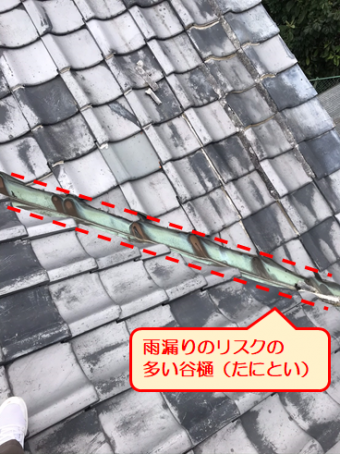 沼津市陶器瓦屋根谷樋