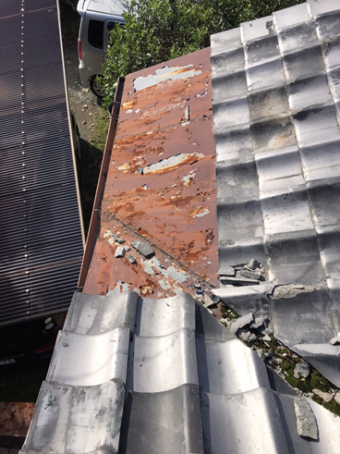 裾野市腰葺き屋根錆び