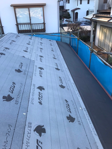 三島市屋根カバー防水紙
