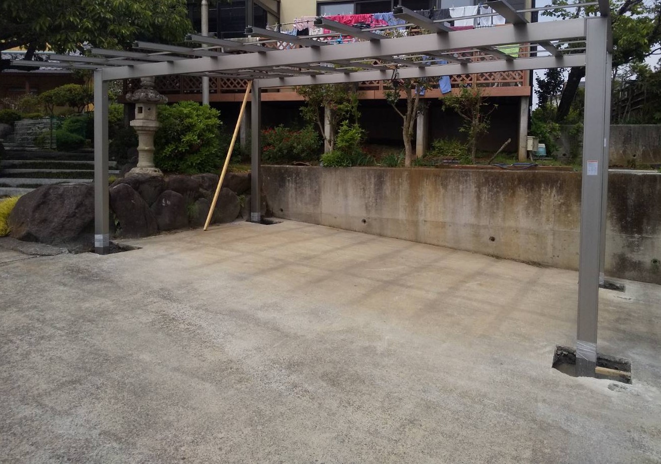 函南町 カーポート屋根破損により、撤去されたお客様の声