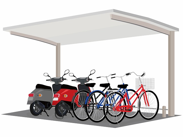 沼津市で自転車置き場を兼ねたテラス屋根の設置工事!空きスペースを有効活用